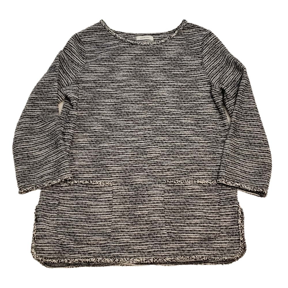 Max Studio Black & White Dress Sweater with Pockets